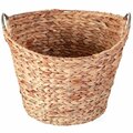 Vintiquewise Water Hyacinth Wicker Large Round Storage Laundry Basket with Handles QI003633.L